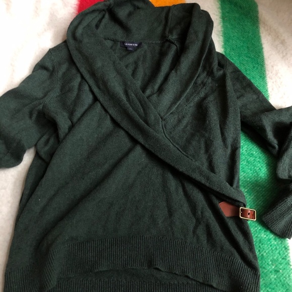 Sz m lands end faux wrap sweater - Picture 1 of 3